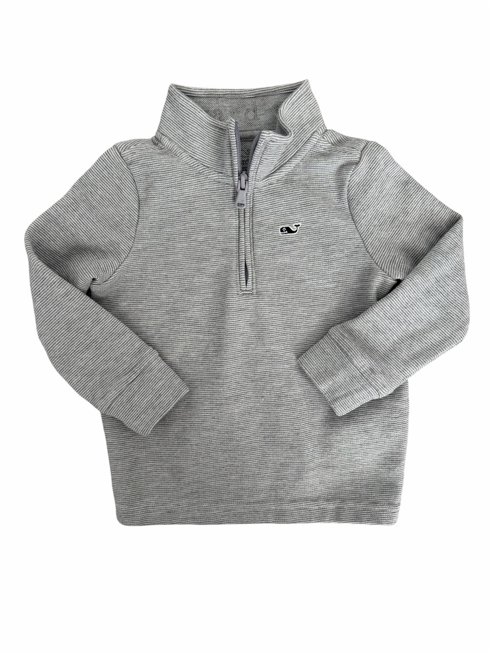Vineyard Vines Grey Striped Quarter-Zip Pullover 3T